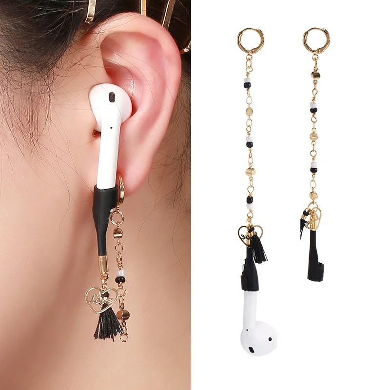 2020 New Fashion Stars Earrings Anti-Lost Earring Strap Wirreless Earphone Holder for Airpods Earbuds Accessories Connector