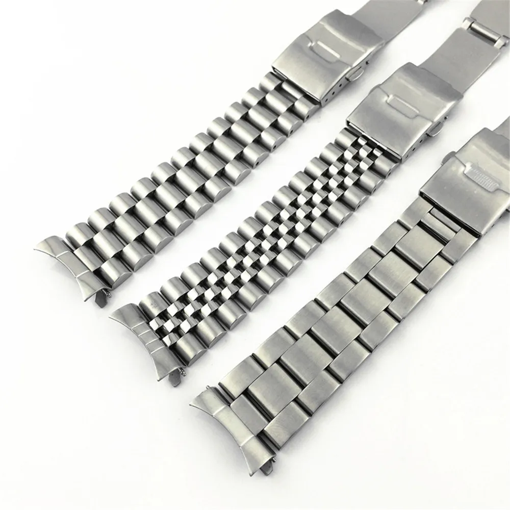 20mm 22mm Solid Stainless Steel Watch Band Men Women Metal Curved End Diving Sport Strap Bracelet Band for Seiko SKX007 SKX009