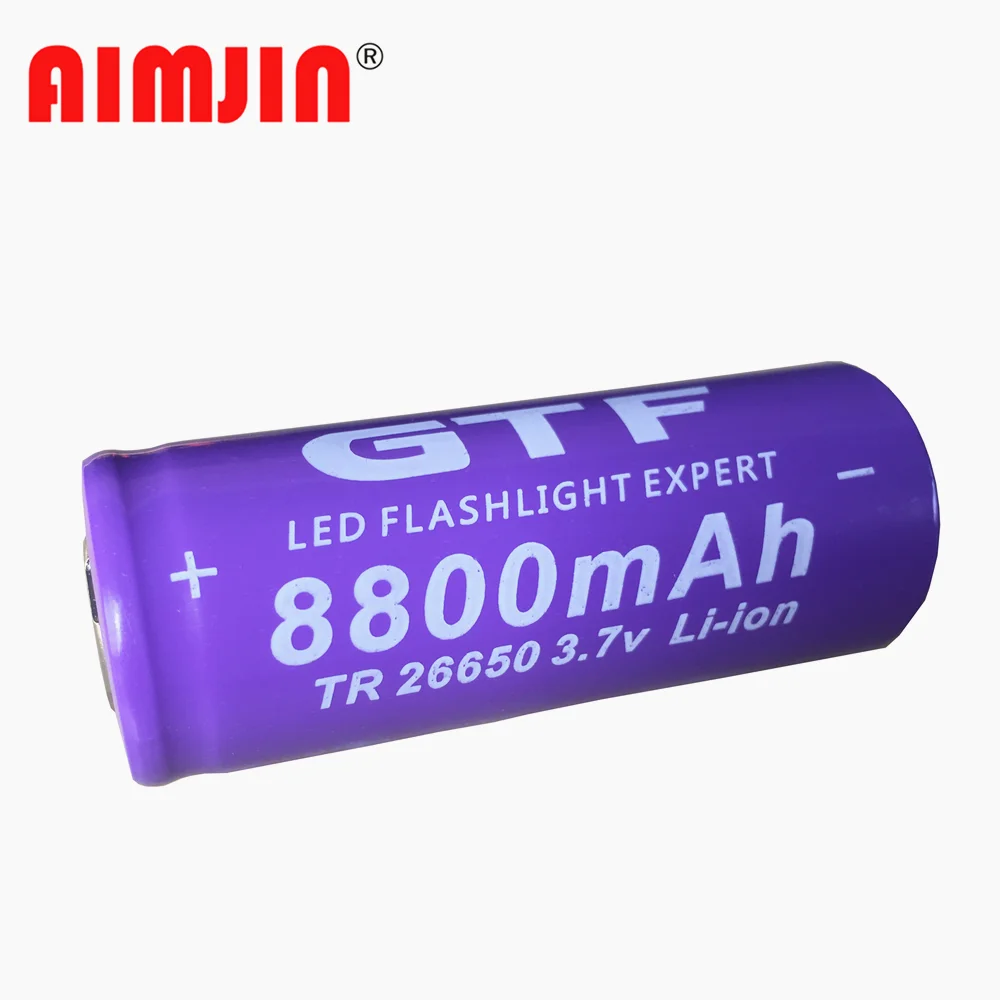 3.7V 26650 Battery 8800mAh Li-ion Rechargeable Battery for LED Flashlight Torch