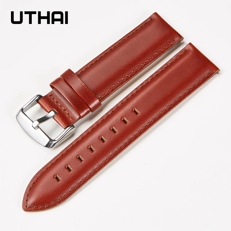 UTHAI P100 Watchbands leather watch strap Quick release spring bar 22mm watch band for galaxy watch 46mm/Huawei watch GT