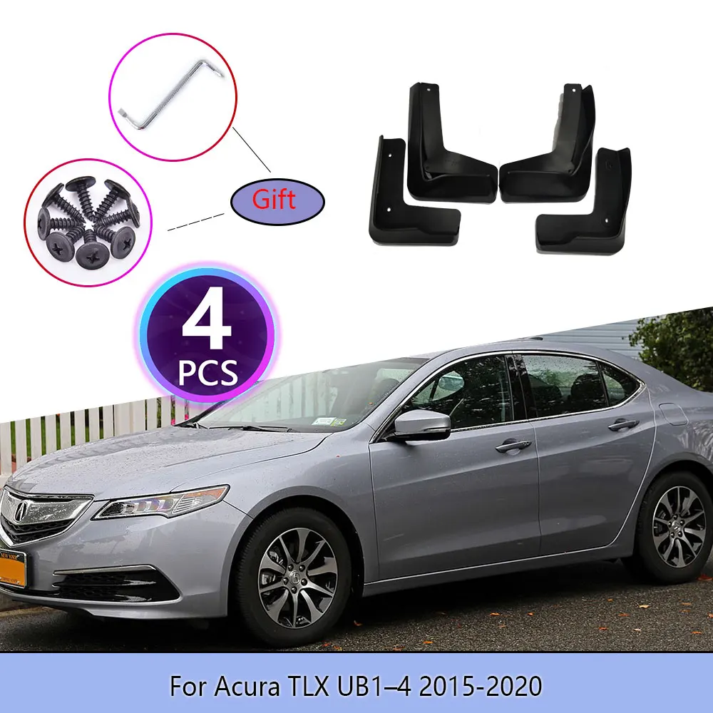 4PCS Car Mudguards For Acura TLX UB1–4 2015~2020   Screw Cladding Splash  Durable Flaps Mudflap Wheel Accessories Car 2016 2017