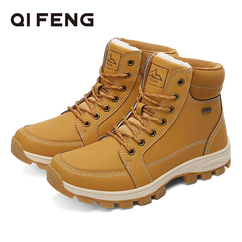 Winter Men Outdoor Ankle Boots Keep Warm Hiking Shoes Comfortable Trekking Sneakers Mens Tactical Boots Wear Resisting Footwear