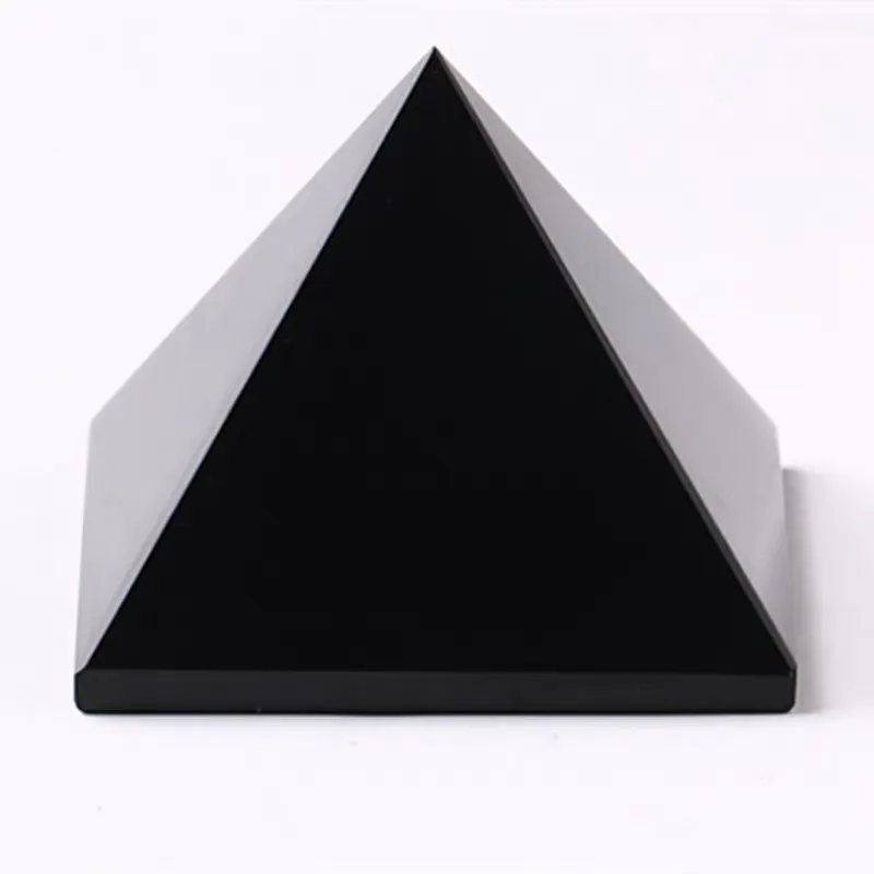 80mm Natural Obsidian Pyramid Black stone crystal Home Decoration Feng Shui Real Obsidiana Energy Chakra Healing crystals Decor