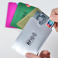 10pcs Silver Anti Rfid Wallet Blocking Reader Lock Bank Card Holder Bank Card Case Protection Metal Credit Card Holder Aluminium