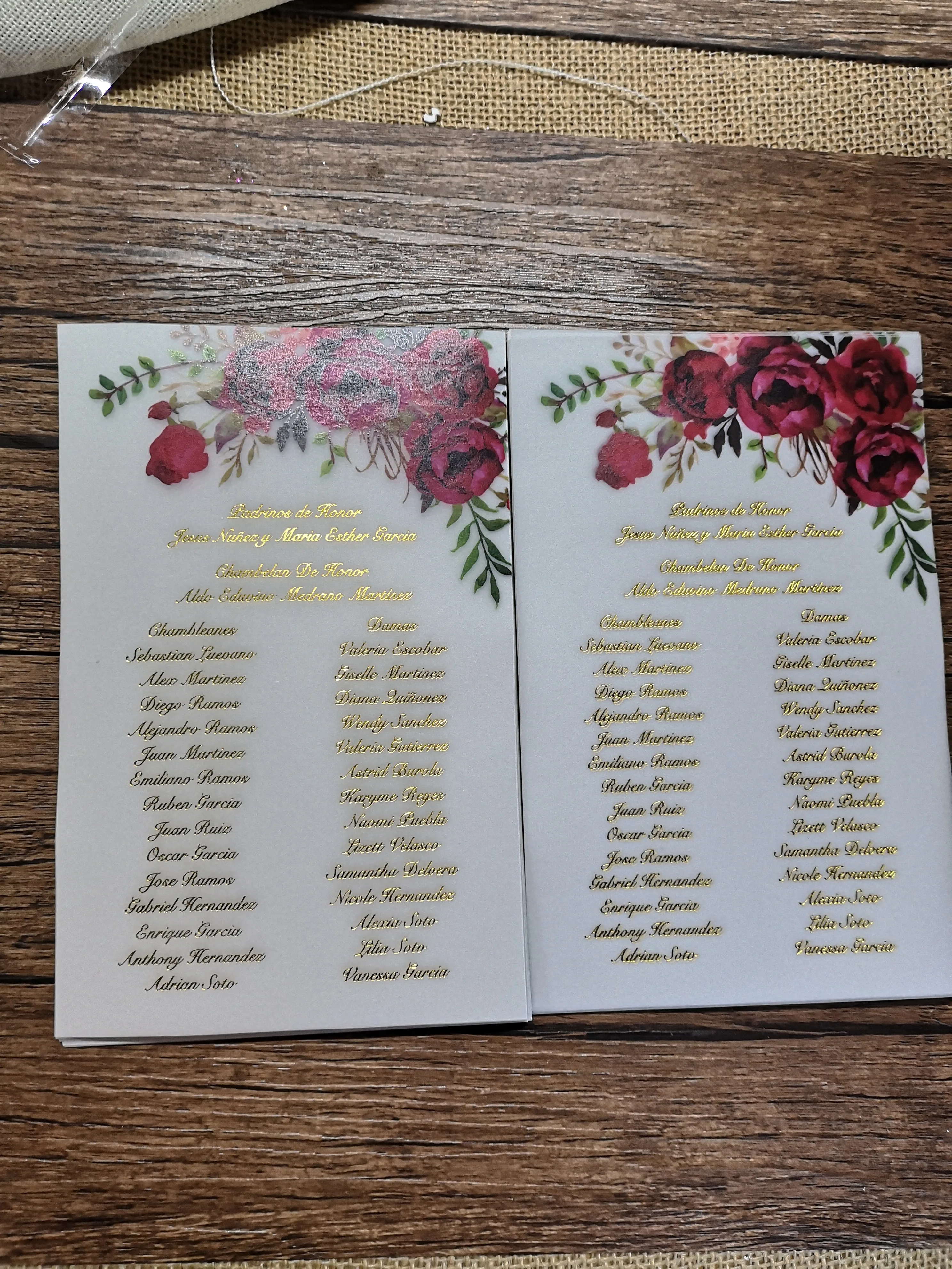 

Vellum Paper Printed Flower With Gold Foil Text for Free Customized ,rose Gold Foil Logo High Quality UV Printing Eco-Friendly