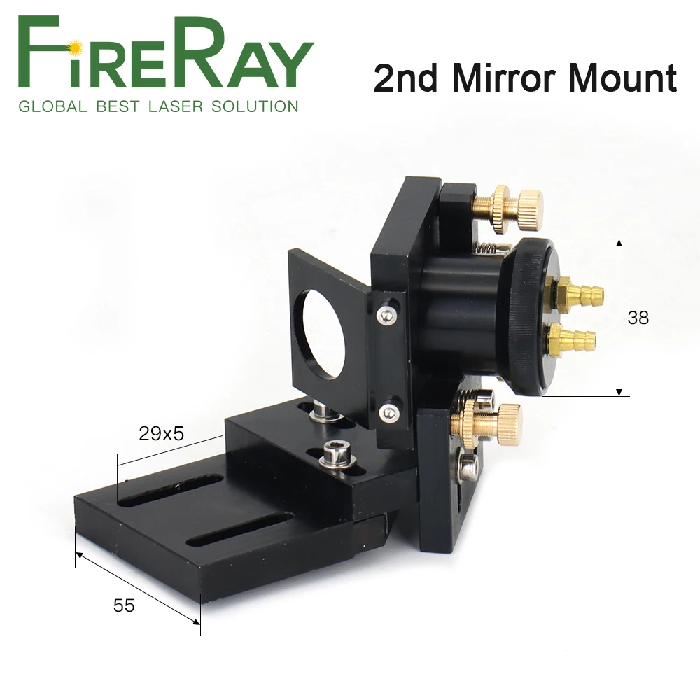 FireRay CO2 Laser Head Set with Water Cooling Interface Mirror 30x3mm Focus Lens 25x63.5mm for Water Cooling Laser Machine