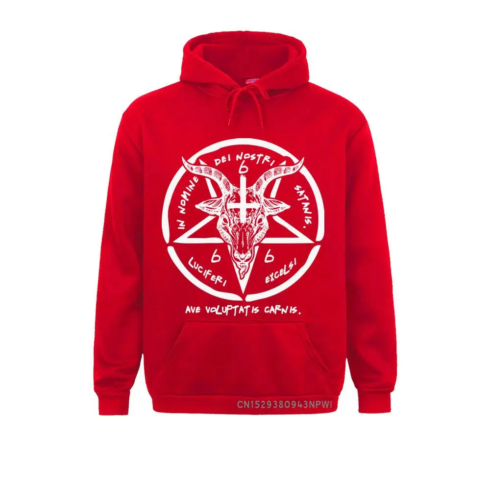 666 Baphomet Hoodie For Men Demon Hoody Hooded Sigil Of Satan Sweatshirt 90s Goat Head Cool Pullover God Clothes