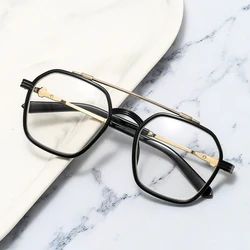 New unisex square polygon glasses for men women pc frame glasses plain glasses Nearsighted Eyewear Glasses -1.0 -2.5 -1.5