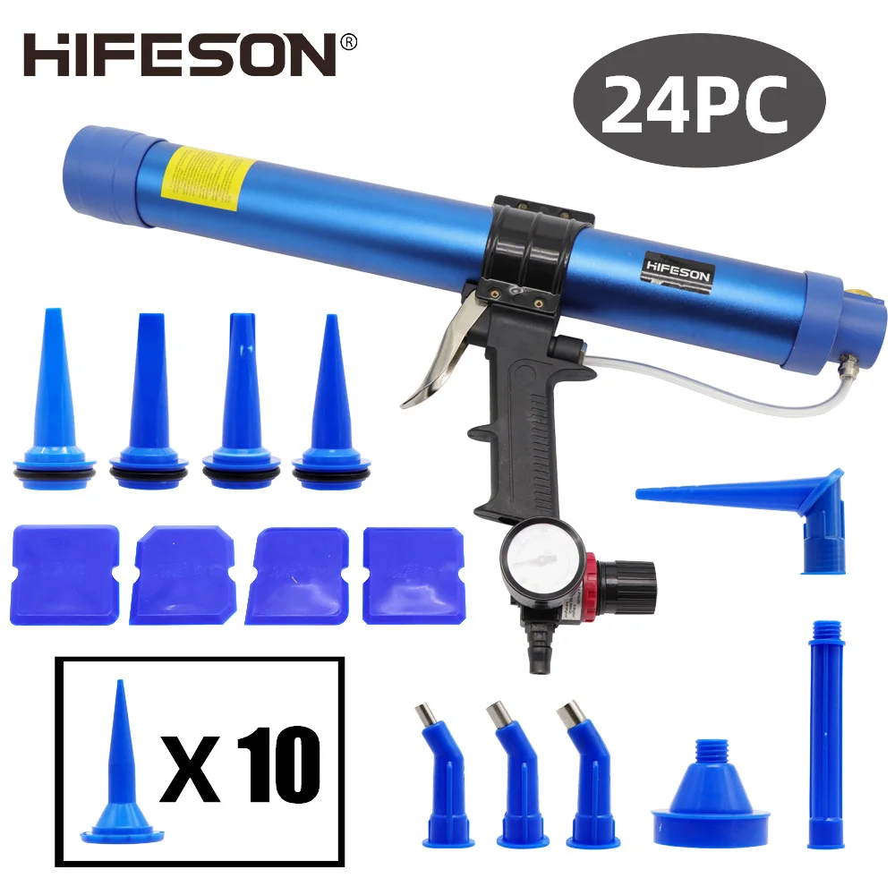 Pneumatic Sealing Gun 400/600ml Air Gun Valve Caulking Nozzle Glass Rubber Grouting Tool Silicone Sausage Caulking Tool