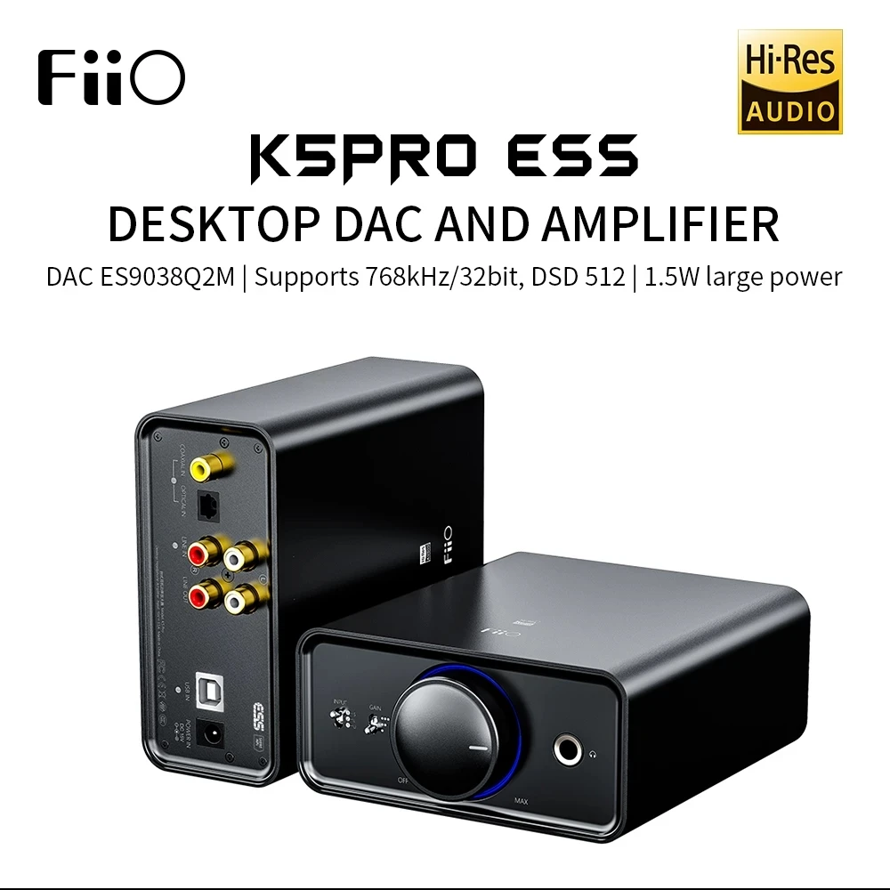 ЦАП и усилитель для дома и компьютера FiiO K5 Pro ESS ES9038Q2M | 768K/32 бит и DSD декодирование настольного компьютера