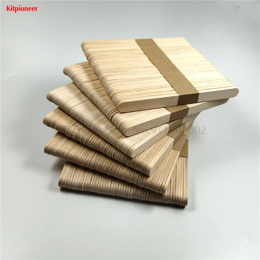 300Pcs Wooden Popsicle Sticks Ice Pop Accessories Birch Wood Ice-lolly Stick Length 114mm