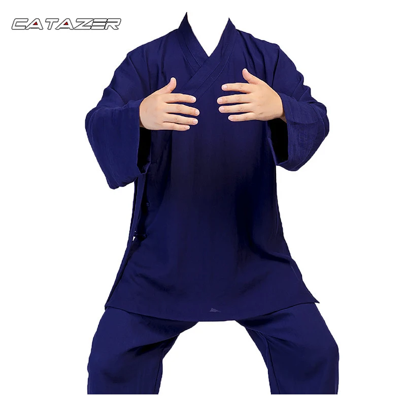 

Summer Linen Shaolin Monk Uniform Martial Arts Tai Chi Suit Wushu Wing Chun Clothing Meditation Clothes Wudang Uniform