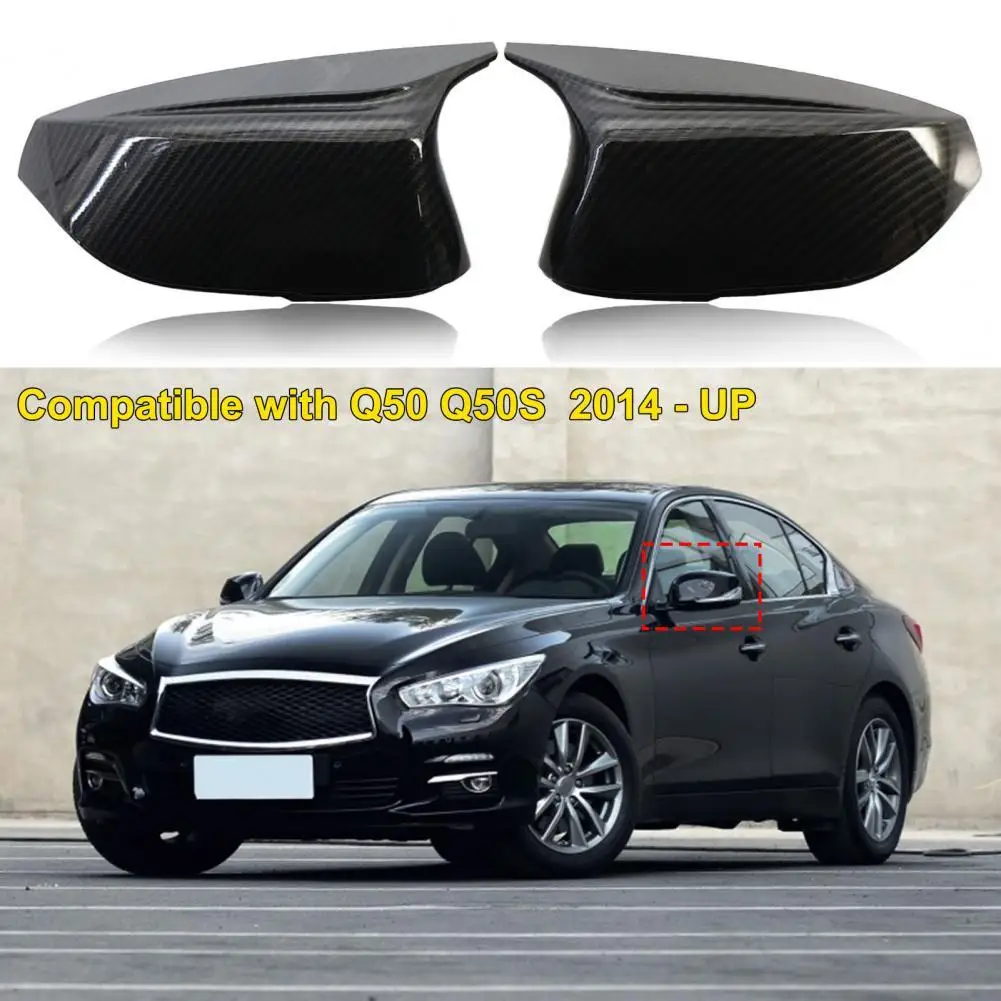 

2Pcs Wing Mirror Cover Car Styling Modified Parts Carbon Grain Rearview Mirror Shell 963744GA0H 963734GA0H for Infiniti Q50 Q60