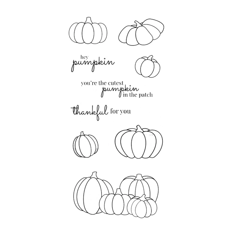 New 2021 Clear Stamps for Paper Making Pumpkin Halloween Scrapbooking Embossing Frame Card Set No Cutting Dies