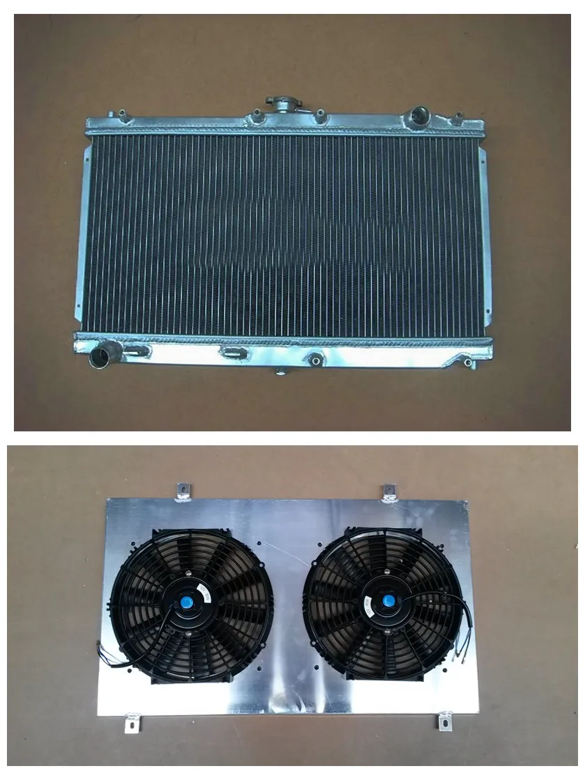 52mm Radiator + Shroud + Fan Racing For 1999-2005 Mazda Miata MX5 Aluminum MT Manual 99 00 01 02 03 04 05