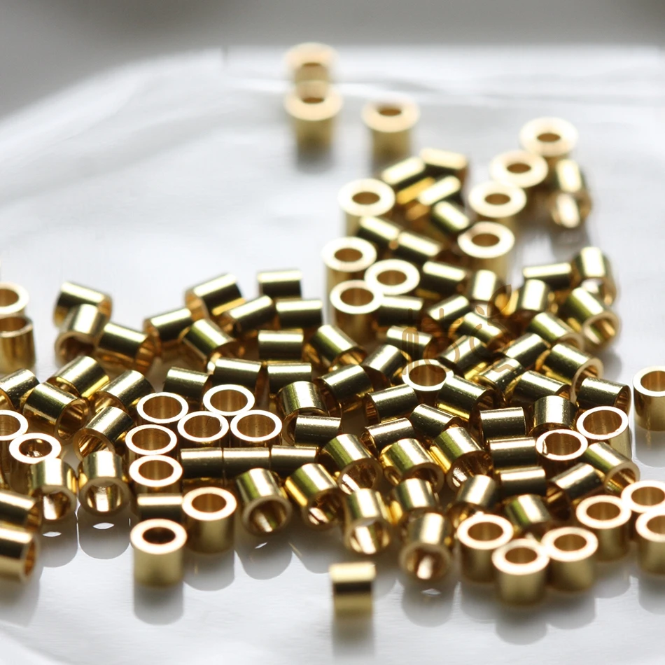 DIY Supply-100 Pieces Solid Raw Brass Finding Spacers - Tube 2x2.5mm (4394C-Q-33)