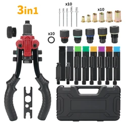 HIFESON 617 Multifunctional Manual Ram Gun Riveting Nut Gun Riveter Reaming Gun Powerful Three-in-One M3-M10 Nut Kit
