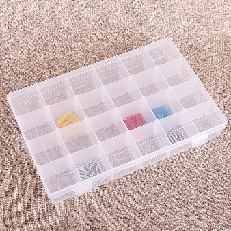 Multi Grid Transparent Jewelry Box Detachable Plastic Box Finishing Element Plastic Parts Storage Box DIY Accessories Container