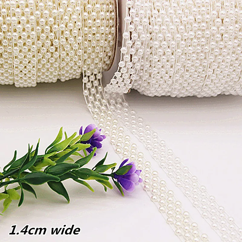 Five Rows Of ABS Imitation Beads Lace Ribbon DIY Clothes Headdress Shoes Curtain Ornaments Bracelet Necklace Making Materials