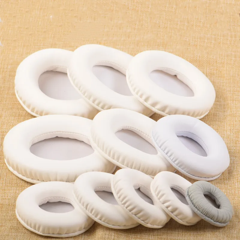 Replacement Round Ear Pad 55MM 60MM 65MM 70MM 75MM 80MM 85MM 90MM 95MM 100MM 105MM 110MM Ear Cups Ear Pads for Headphones White