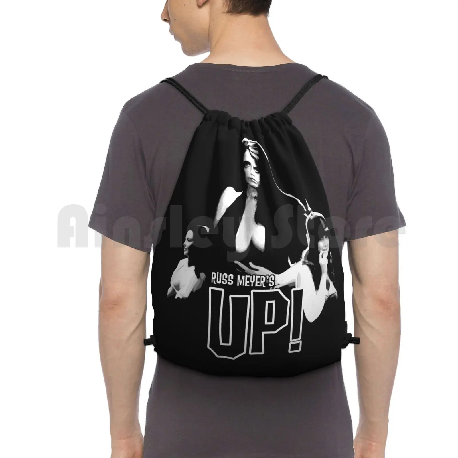 Up! Backpack Drawstring Bag Riding Climbing Gym Bag Russ Meyer Exploitation Exploitation Films Movies Vintage Movies Retro