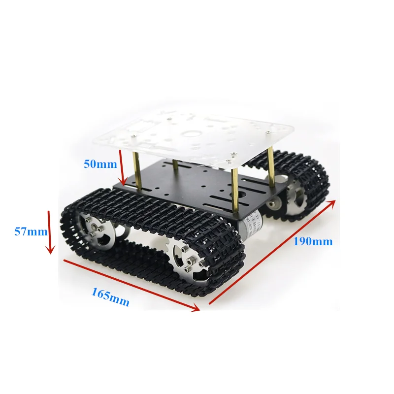 Smart Robot Tank Chassis Tracked Car Platform with 33GB-520 Motor for Arduino DIY Robot Toy Part mini T101 New Arrival 2018