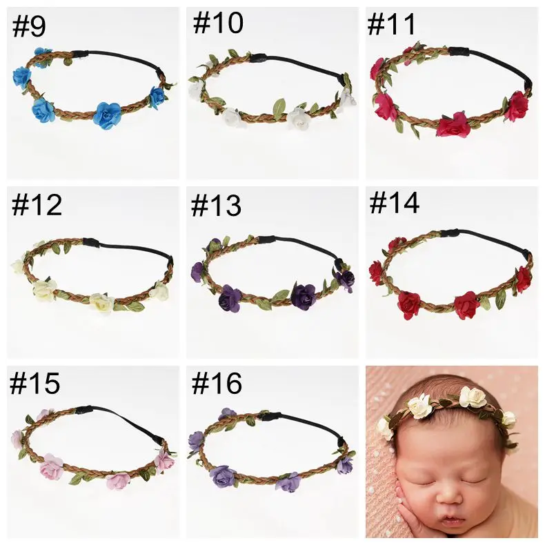 Yundfly Fashion Toddler Baby Girls Flower Wreath Garland Elastic Kids Floral Hairband