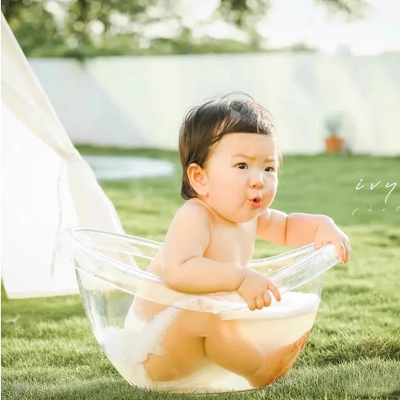 Newborn Photography Props Acrylic Transparent Milk Bathtub Baby Photo Shoot Posing Bed Furniture Boy Girl Fotografie Accessoires