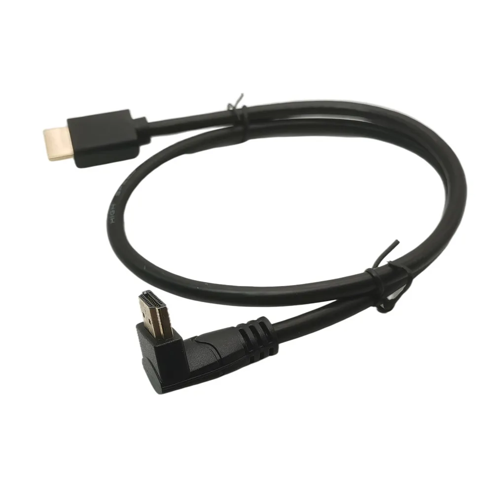 4K * 2K 60HZ 2.0 HDMI-kompatybilny z dół i do góry i do lewej i prostopadły 90 stopni męski przedłużacz HD kabel 2.0 kątowy kompatybilny z HDMI