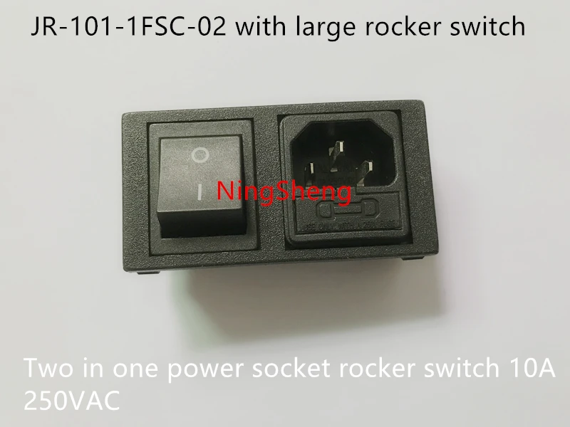

Original new 100% JR-101-1FSC-02 with large rocker switch two in one power socket rocker switch 10A 250VAC