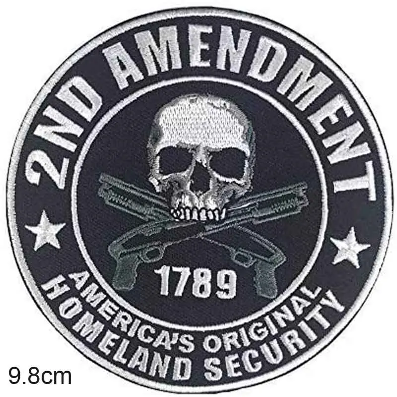 2nd Second Amendment Original Homeland Security Biker Officer Title Rank Vest Patches President Rocker Rider Iron on Patches