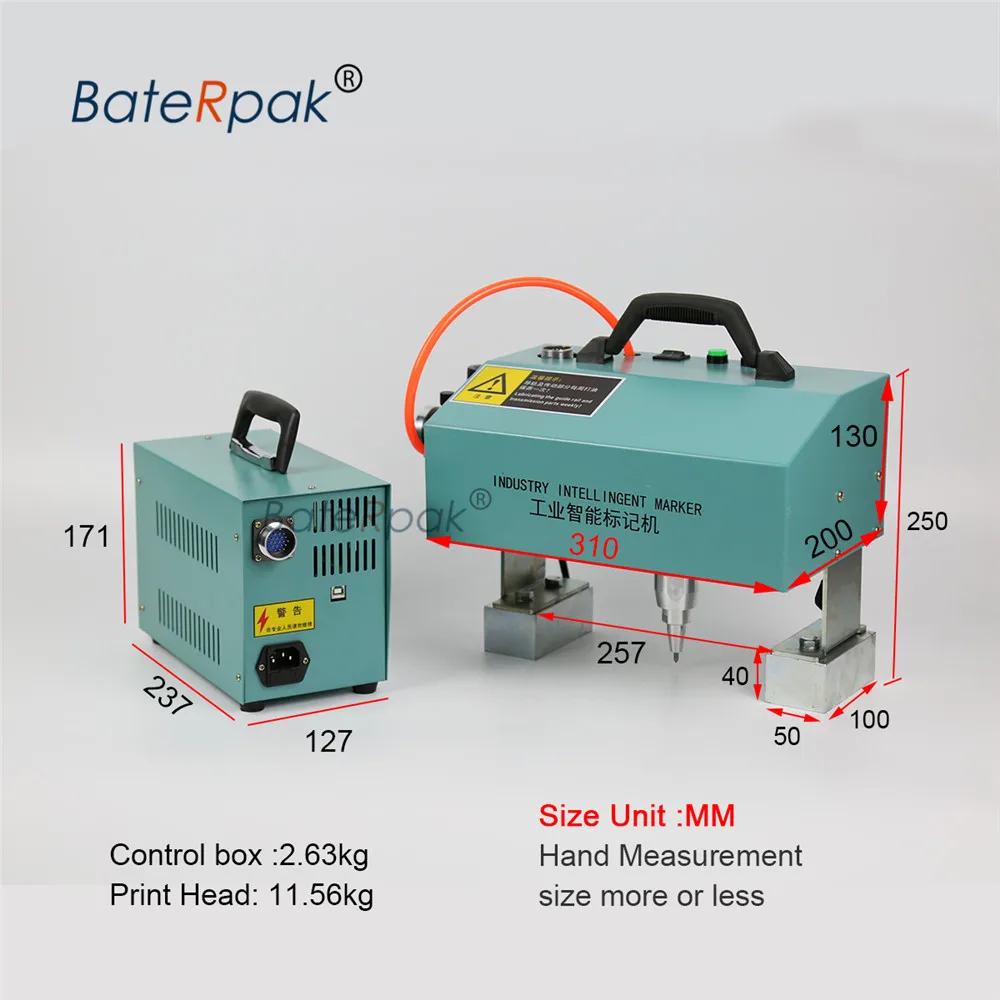 UK916/415/156 Baterpak Cầm Tay Bằng Khí Nén Đánh Dấu Máy, di Động Công Nghiệp Thẻ/Xe Chasiss Số Máy Khắc 90*160 Mm