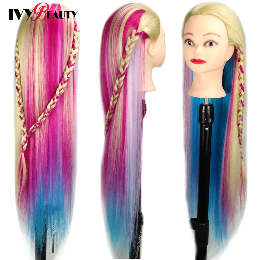 Nice Colorful Hairdressing Training Head For Hairdresser Hair Styles Cosmetology Manikin Dolls Head For Braiding tete de cabeza