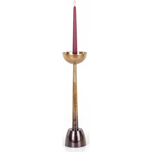 Euro Flora Metal Copper Color Candlestick 11x44 cm