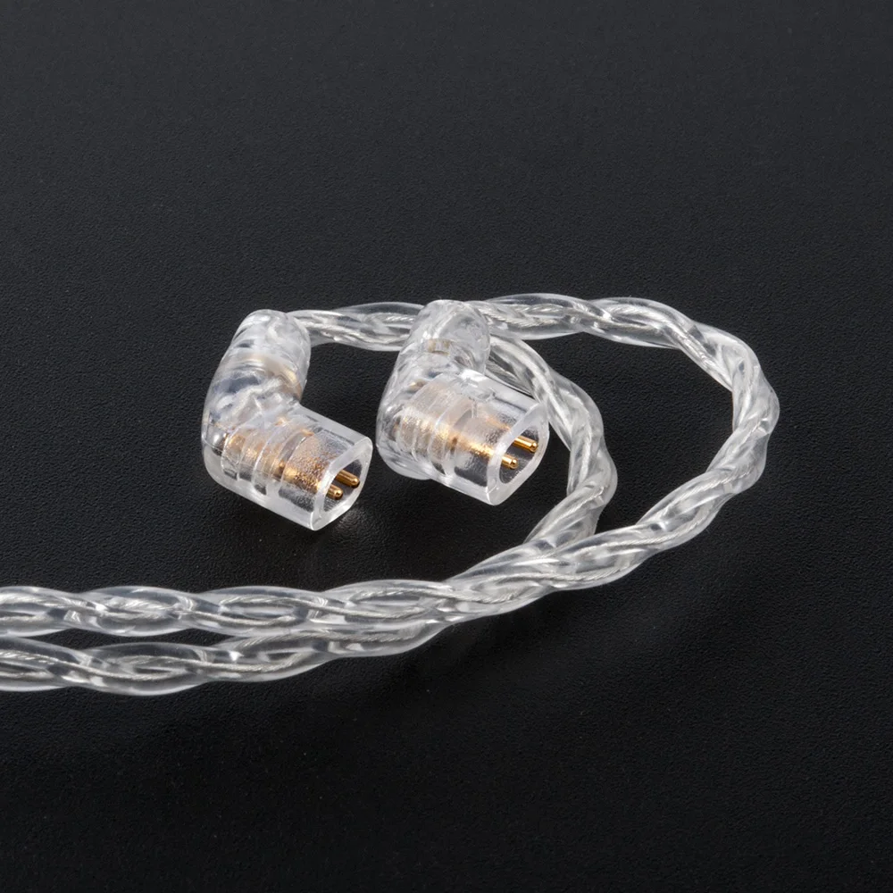 KBEAR Limpid 4 Core 4N 99.99% Purity Silver Earphone Cables with 2Pin/QDC/MMCX/TFZ Connector for KZ ZSX ZS10 PRO ZSN BLON BL03