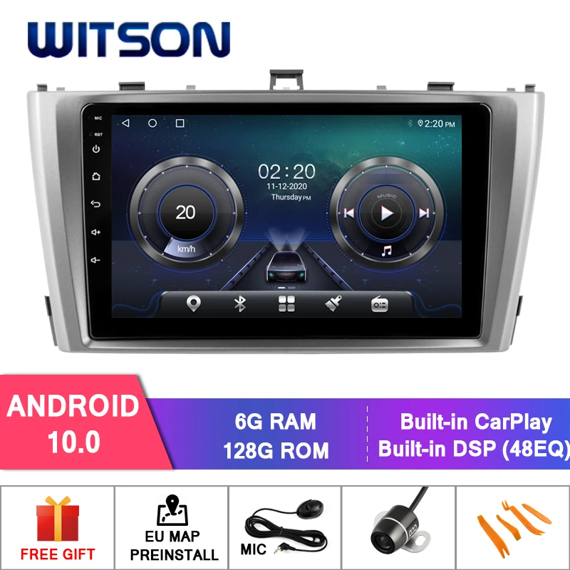 

WITSON Android 10.0 6+128GB 9" Car multimedia player for TOYOTA AVENSIS 2008-2013 auto gps+Wireless Carplay+Wired Android Auto