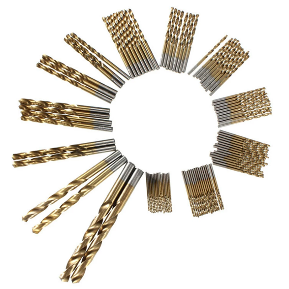Nuovo 99pcs titanio HSS punta da trapano s rivestito in acciaio inossidabile 1.5mm - 10mm HSS Set di punte da trapano ad alta velocità per trapano elettrico