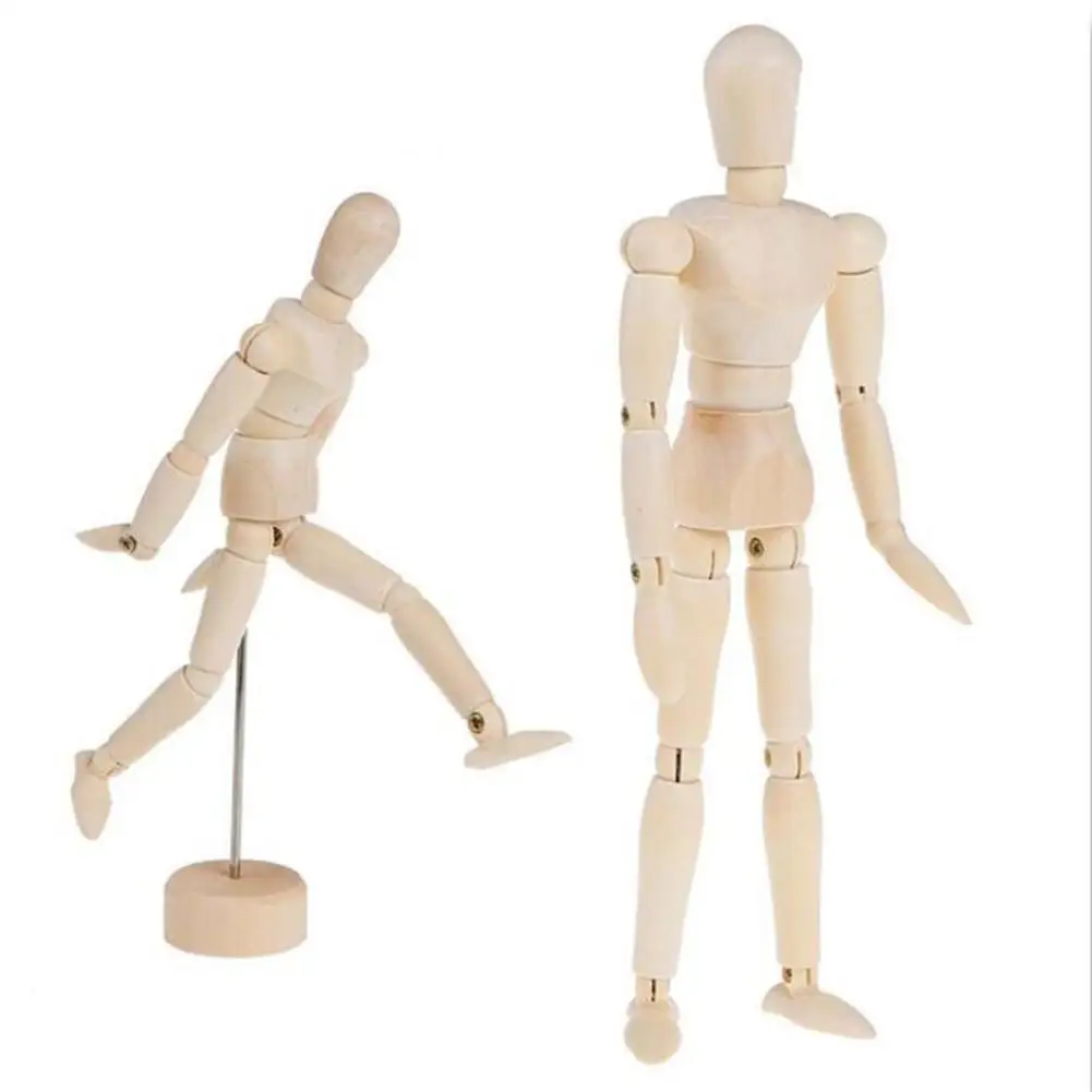 Wooden Joint Model Dolls 4.5/5.5/8 Inches Sketch Model Bauble Human Artist Wooden Manikin Drawing Mannequin Models