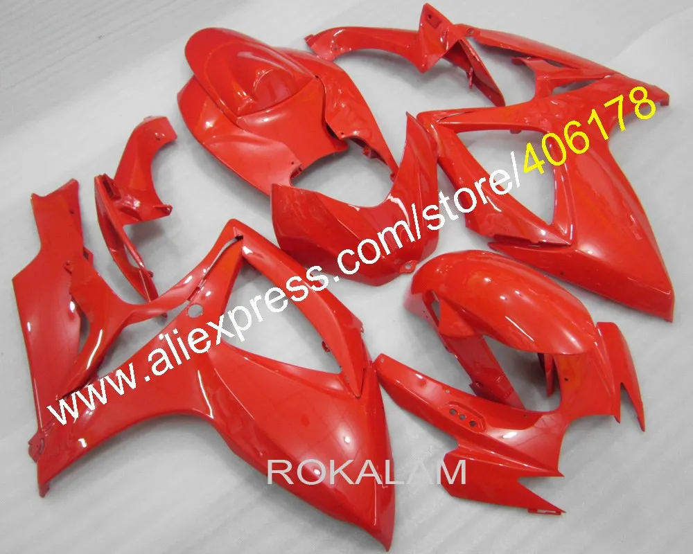 Body Kit For Suzuki 2006 2007 GSX-R600 GSXR750 06 07 GSXR 600 750 K6 All Red Motorcycle Fairings (Injection Molding)