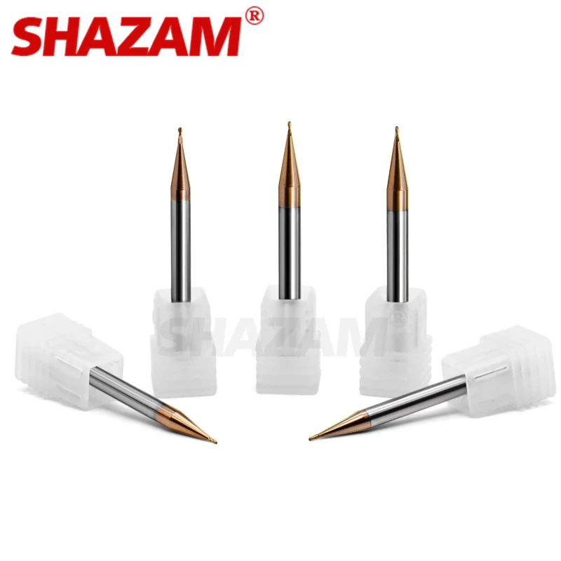 Tungsten Coated Steel Milling Cutter Small Diameter Ball Nose End Mills Alloy SHAZAM Carbide Machining Cutting Tools For Metal