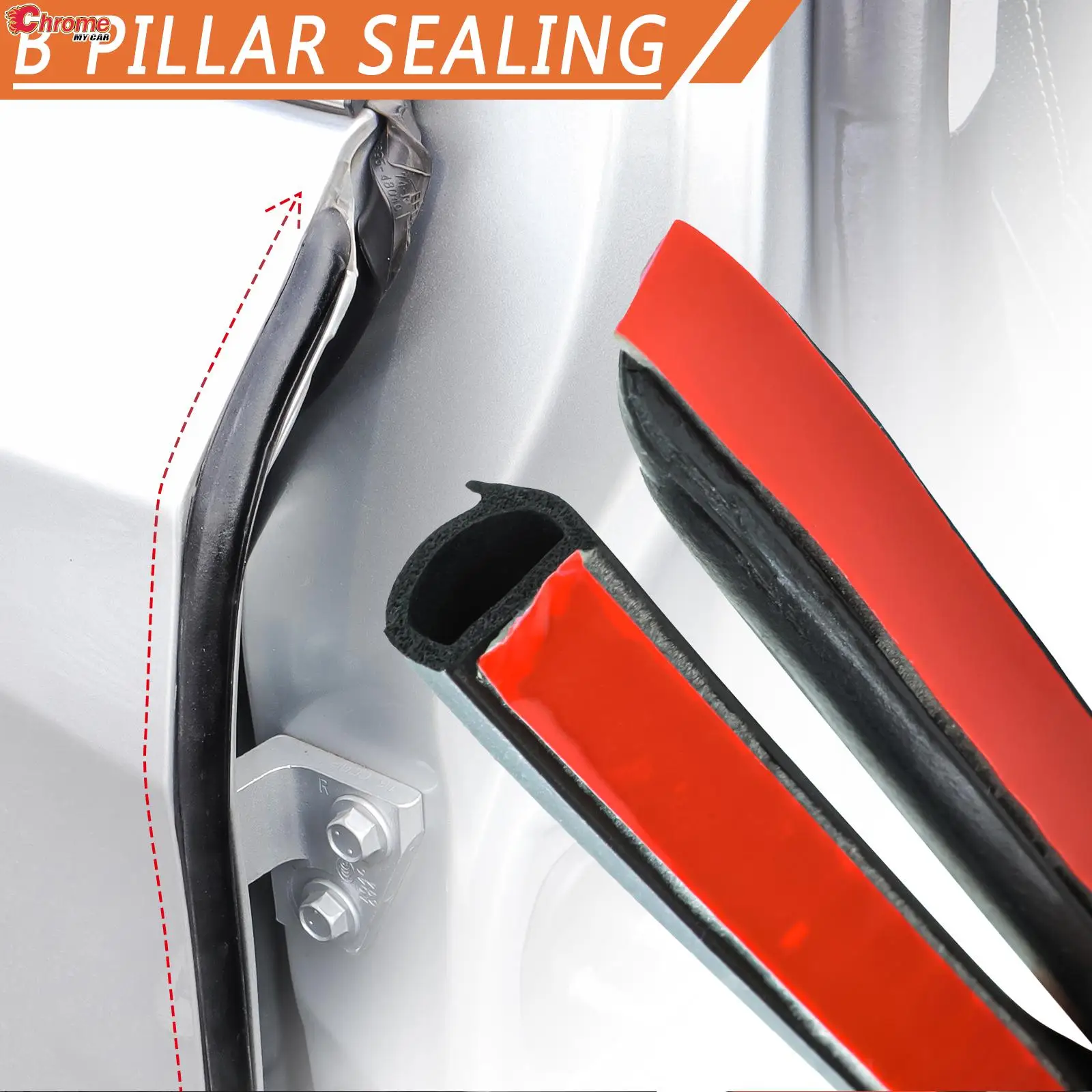 

2X Universal Car Door Rubber Seal Strip Filler Weatherstrip B Pillar Sealant Strip Protection Noise Insulation Trim Filler 31"