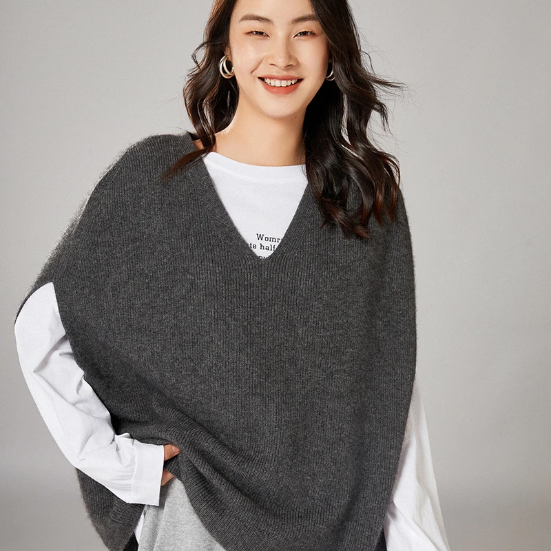 TAILOR SHEEP Women Sweater Bat Shirt 2023 NewWinter 100% Wool Knitted Pullover Vest Female Sleeveless Jumper