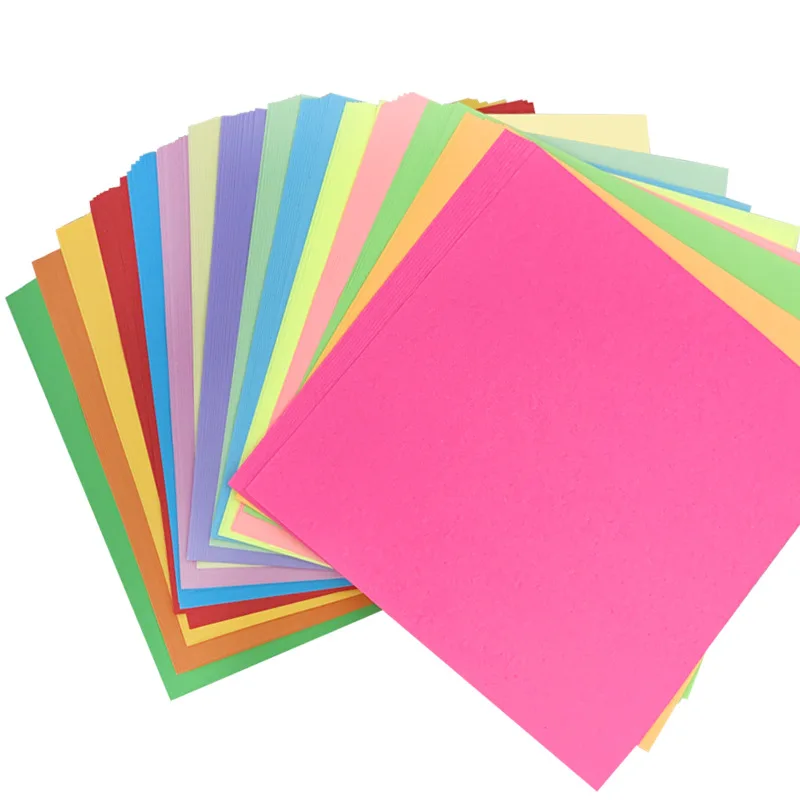 100 pezzi quadrati di carta Origami doppi lati tinta unita carta pieghevole multicolore bambini fatti a mano fai da te Scrapbooking Craft Decor