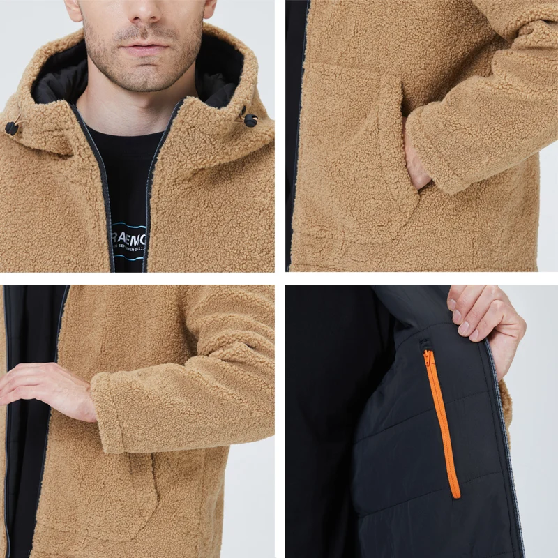 Icebear inverno nova jaqueta masculina curto casaco de algodão jaqueta de lã polar unissex marca vestuário mwc20966d 2024