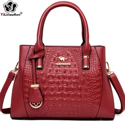 Fashion Top Handle Bag for Women Luxury Crocodile Pattern Shoulder Messenger Bags Female Large Ladies Handbag Bolsas De Mujer