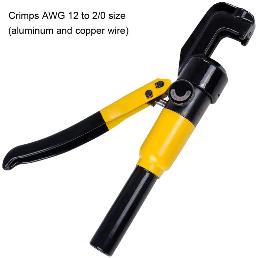 GanWei 10 Ton Hydraulic Wire Crimper Battery Cable Lug Terminal Crimping Clamp Tool with 9 Dies