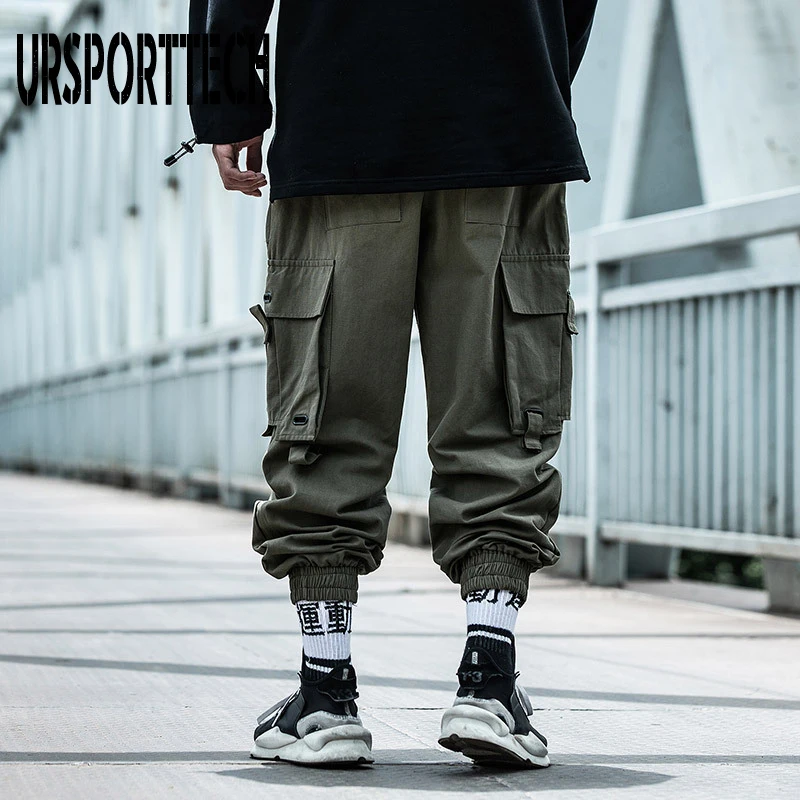 กางเกง Cargo ผู้ชาย Hip Hop Harem กางเกง Streetwear Harajuku Track Jogger Sweatpant ฝ้าย Techwear Cargo กางเกงกางเกงกางเกงชาย