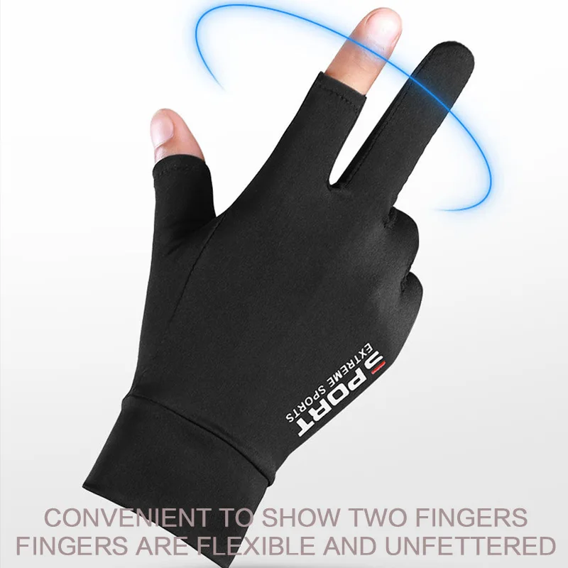 FLYSAND Anti-UV Men Women Fishing Gloves Sunscreen Antiskid Spring Summer Ice Cool Breathable Cycling Sport Gloves Fishing