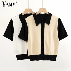 Summer vintage shirts for women sexy womens tops and blouses korean designer clothes button up shirt kawaii crop top patchwork