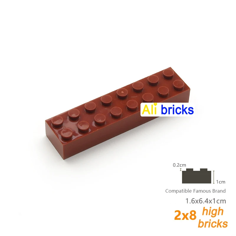 120pcs 2x8 Dot DIY Building Blocks Thick Educational Creative Toys for Children Figures Plastic Bricks Size Compatible With 3007